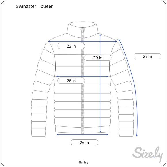 Vintage 70's Swingster Men's Blue Puffer Jacket Zip and Snap Front Made in USA - Picture 9 of 10